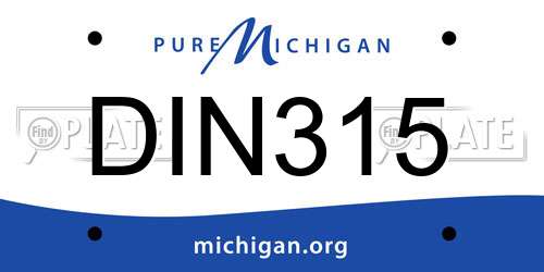 DIN315 Michigan License Plate