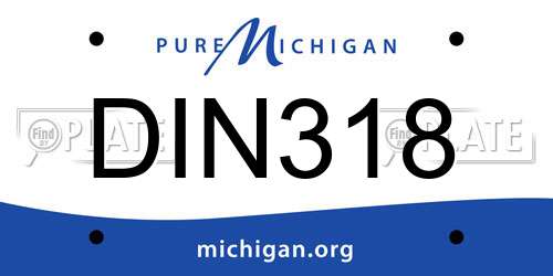 DIN318 Michigan License Plate