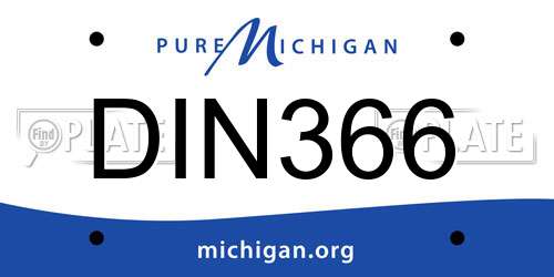DIN366 Michigan License Plate