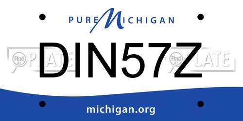 DIN57Z Michigan License Plate