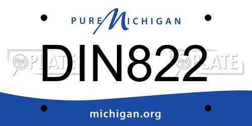 DIN822 Michigan License Plate