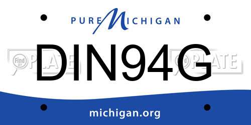 DIN94G Michigan License Plate