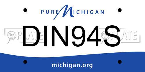 DIN94S Michigan License Plate