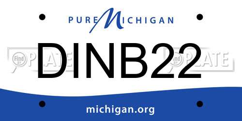 DINB22 Michigan License Plate