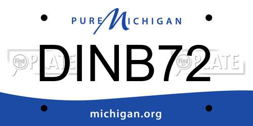 DINB72 Michigan License Plate