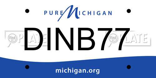 DINB77 Michigan License Plate