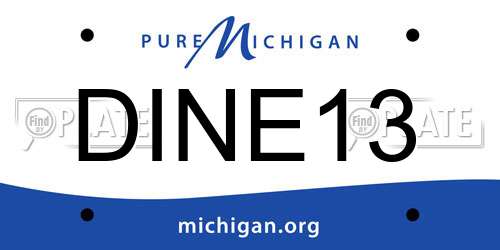 DINE13 Michigan License Plate