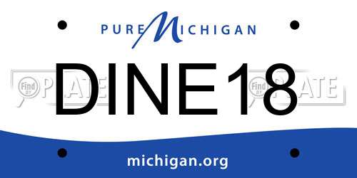DINE18 Michigan License Plate