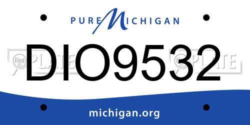 DIO9532 Michigan License Plate