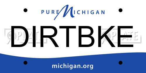 DIRTBKE Michigan License Plate