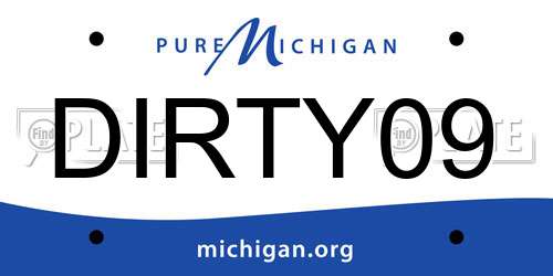 DIRTY09 Michigan License Plate