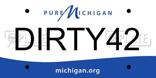 DIRTY42 Michigan License Plate