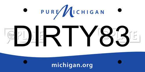 DIRTY83 Michigan License Plate