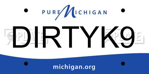 DIRTYK9 Michigan License Plate