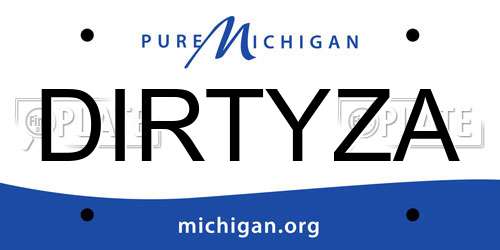 DIRTYZA Michigan License Plate