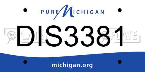DIS3381 Michigan License Plate