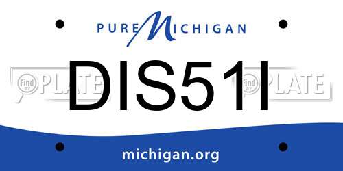 DIS51I Michigan License Plate
