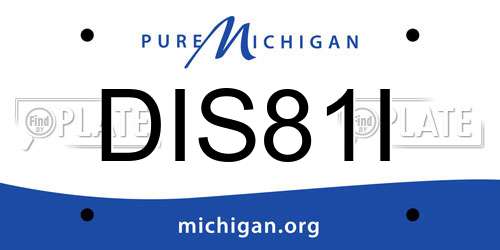 DIS81I Michigan License Plate