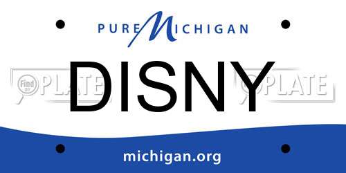 DISNY Michigan License Plate