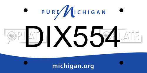 DIX554 Michigan License Plate