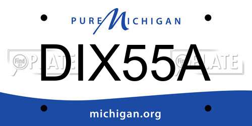 DIX55A Michigan License Plate