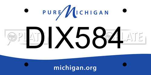 DIX584 Michigan License Plate