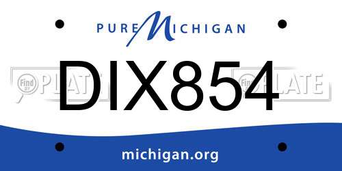 DIX854 Michigan License Plate