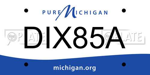 DIX85A Michigan License Plate