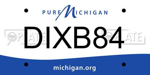 DIXB84 Michigan License Plate