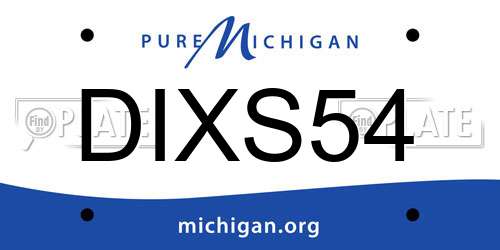 DIXS54 Michigan License Plate