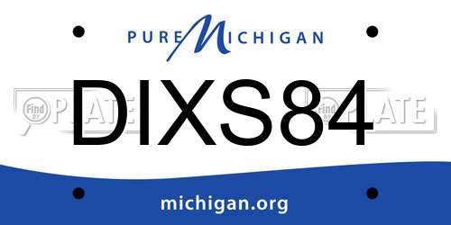 DIXS84 Michigan License Plate