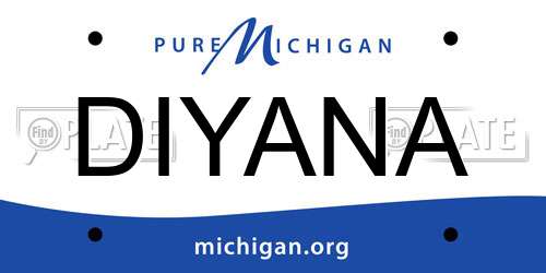 DIYANA Michigan License Plate