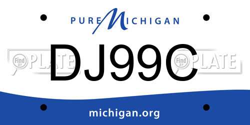 DJ99C Michigan License Plate