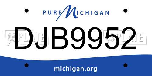 DJB9952 Michigan License Plate