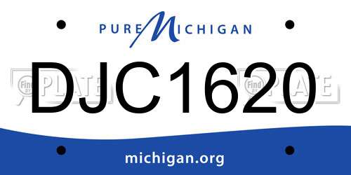 DJC1620 Michigan License Plate