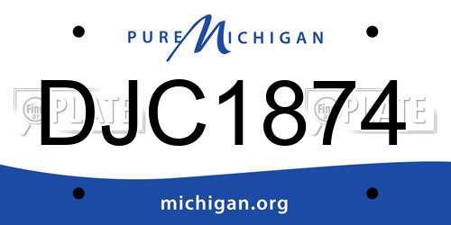 DJC1874 Michigan License Plate