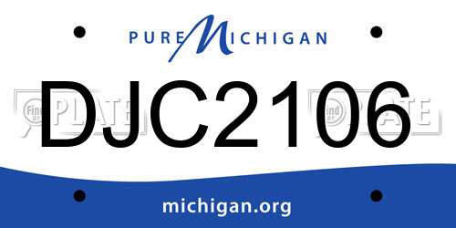 DJC2106 Michigan License Plate