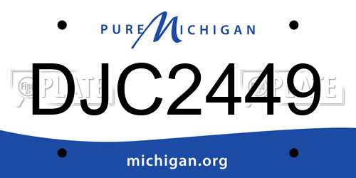 DJC2449 Michigan License Plate