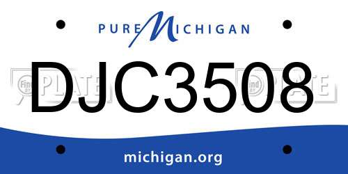 DJC3508 Michigan License Plate