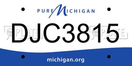 DJC3815 Michigan License Plate