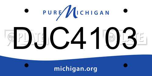 DJC4103 Michigan License Plate