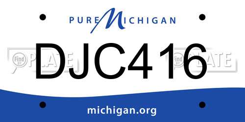 DJC416 Michigan License Plate