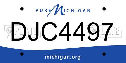 DJC4497 Michigan License Plate