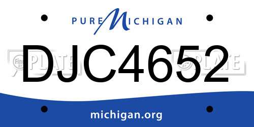 DJC4652 Michigan License Plate