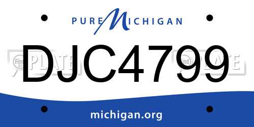 DJC4799 Michigan License Plate