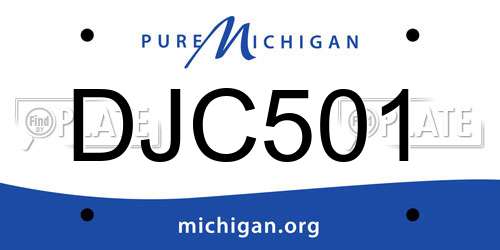 DJC501 Michigan License Plate