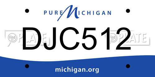 DJC512 Michigan License Plate