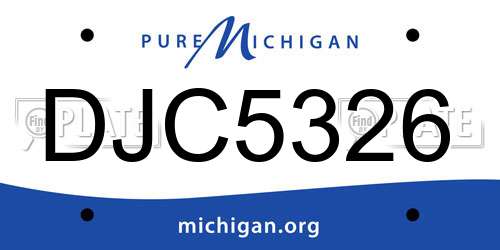 DJC5326 Michigan License Plate
