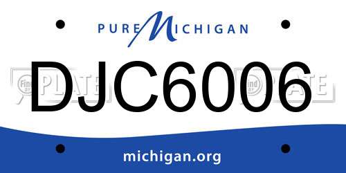 DJC6006 Michigan License Plate