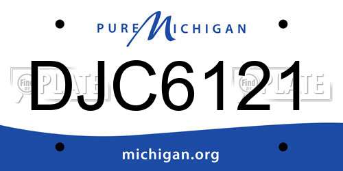 DJC6121 Michigan License Plate